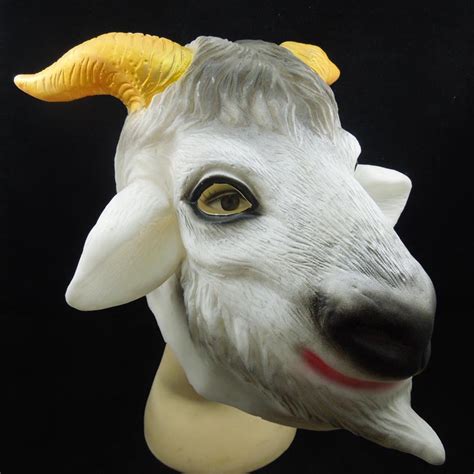 万圣节化妆舞会动物头套山羊绵羊头套羊头面具恐怖搞笑道具批发-阿里巴巴