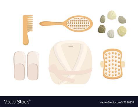 Set of things for spa treatments Royalty Free Vector Image