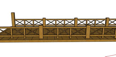 小型木制加宽长廊桥梁模板su模型_桥梁_土木在线