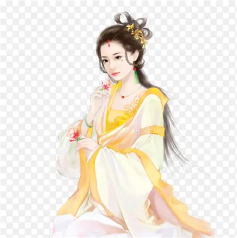 古风黄衣女子图片