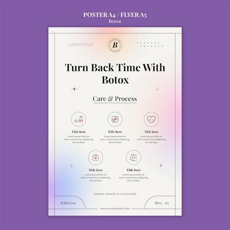Free PSD | Gradient botox filler square flyer template