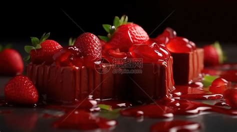 草莓甜品蛋糕素材图片免费下载-千库网