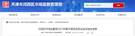 天津市河西区市场监督管理局公布2023年第20期食品安全监督抽检信息-中国质量新闻网