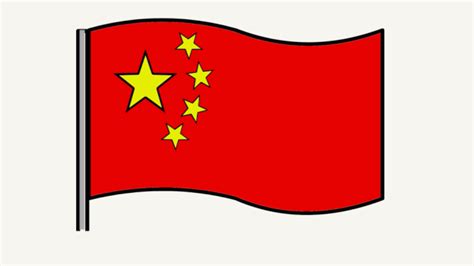 画国旗怎么画最简单（每天学一幅简笔画–中华人民共和国国旗简笔画步骤画法教程） | 说明书网