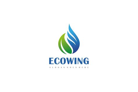 风力发电绿色能源品牌Logo设计模板 Eco Wing Logo – 设计小咖