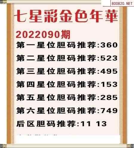 七星彩2022090期金色年华胆码推荐图迷_天齐网