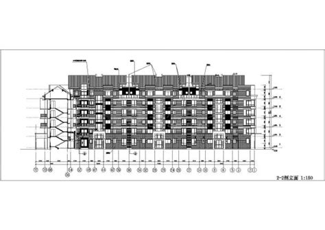 铜川市某居住区6层砖混结构U字型住宅楼建筑设计CAD图纸（带阁楼）_居住建筑_土木在线
