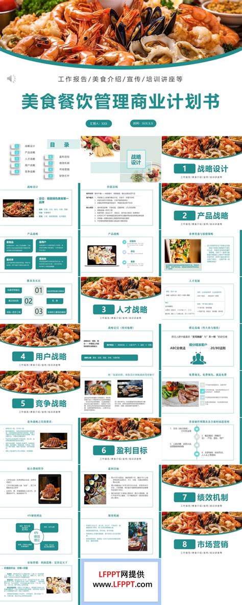 2020商务风餐饮行业加盟商业计划书通用PPT模板下载_熊猫办公