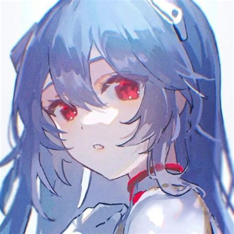 蓝色女生头像手绘温柔
