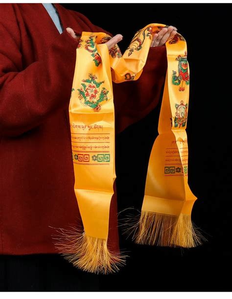 中号1.6*0.3m五色哈达八吉祥藏族饰品加长加宽吉祥印花纹送礼批发-阿里巴巴