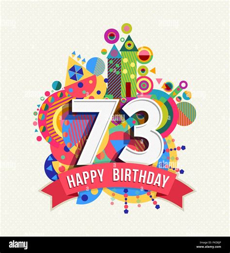 73th happy birthday 73 year old neon sign Vector Image