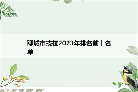 聊城市技校2023年排名前十名单_山东职校招生网