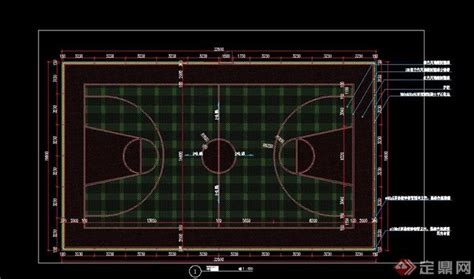 标准尺寸篮球场做法CAD施工图详图[原创]