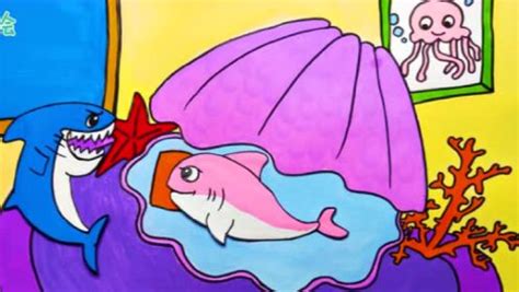 人鱼公主和鲨鱼卡通漫画AI素材免费下载_红动中国