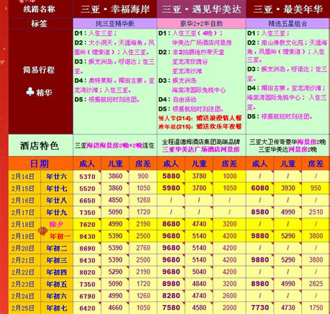三亚·幸福海岸(春节期间价格)-杭州旅行社推荐-杭州出发到海南三亚旅游价格