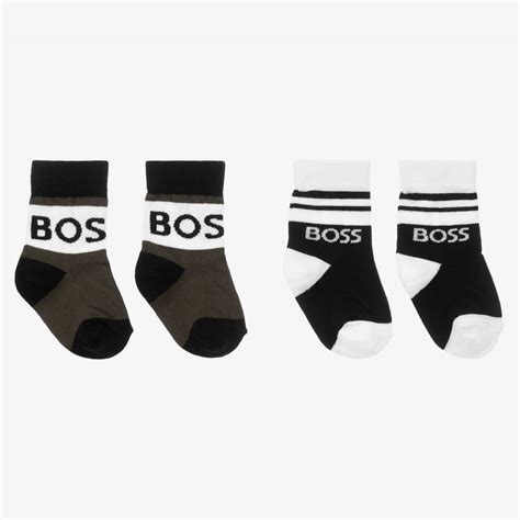 BOSS - Black & Green Socks (2 Pack) | Childrensalon