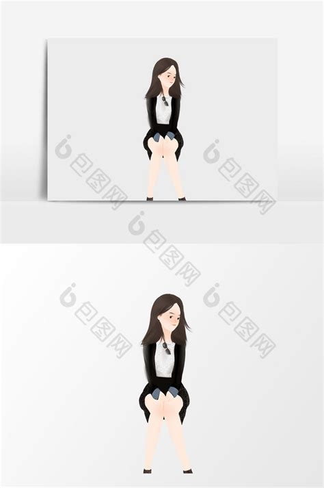 西装温柔插画头像女生