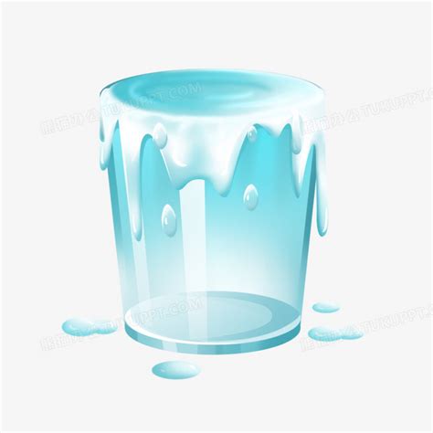 手绘插画溢出水的水杯元素PNG图片素材下载_手绘PNG_熊猫办公