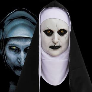 2023新款鬼脸招魂2修女面具万圣节恐怖圣母玛利亚头套cos装扮道具-阿里巴巴