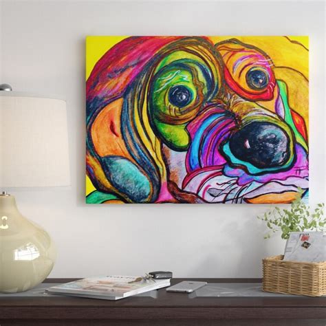 Red Barrel Studio® Hound Dog On Canvas by Eloise Schneider Print | Wayfair