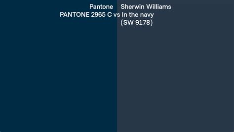 Pantone 2965 C vs Valspar Boisterous Blue (4009-6) side by side comparison
