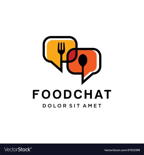 Fork spoon food chat Royalty Free Vector Image
