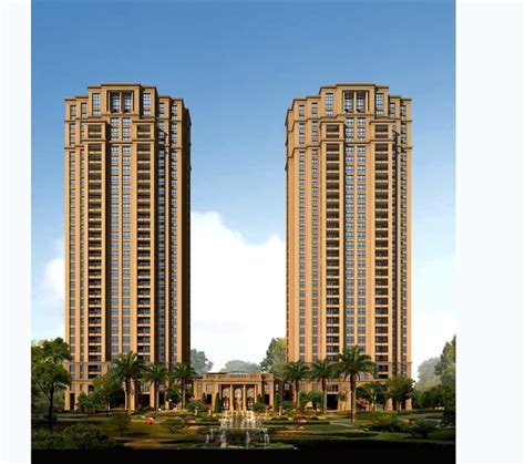 现代中式高层住宅楼3dmax 模型下载-光辉城市