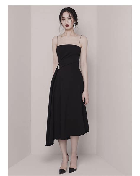 2020新款小黑裙连衣裙欧美大牌晚宴礼服性感连衣裙-阿里巴巴