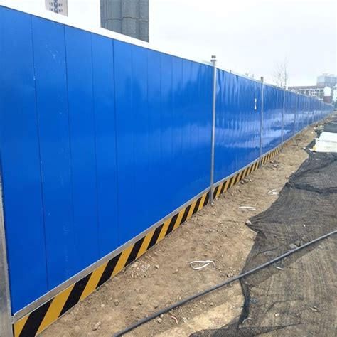 简易型彩钢板围挡 单层波浪纹铁皮围栏 建筑工地封闭式施工围挡