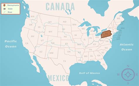 宾夕法尼亚州在美国哪个位置 - 业百科