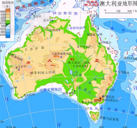 澳大利亚地形图图片