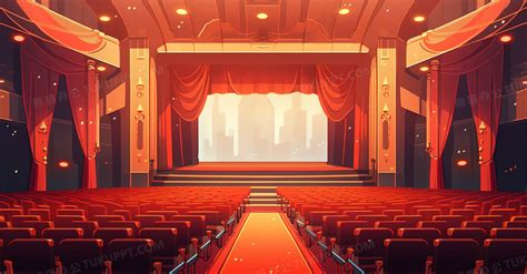 创意卡通电影院放映厅剧院舞台插画图片素材下载_jpg格式_熊猫办公