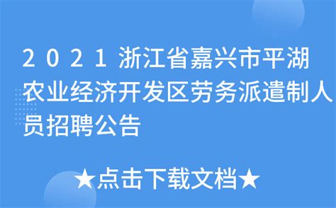 2021浙江省嘉兴市平湖农业经济开发区劳务派遣制人员招聘公告