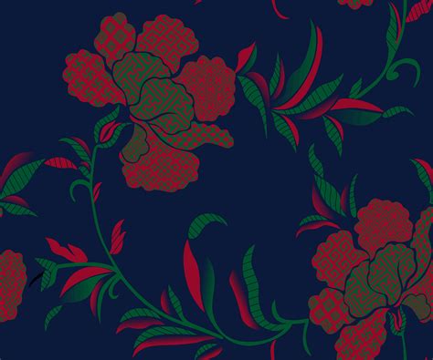 植物牡丹花拼接印花矢量图服装纺织面料数码印花花型素材-POP花型网