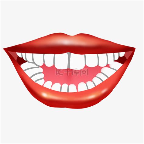 红口白牙牙齿素材图片免费下载-千库网