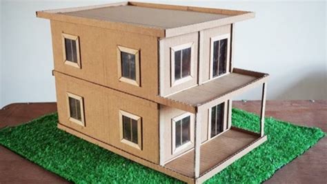 用纸板做小房子模型,手工制作纸板房子模型,纸板房屋模型制作_大山谷图库