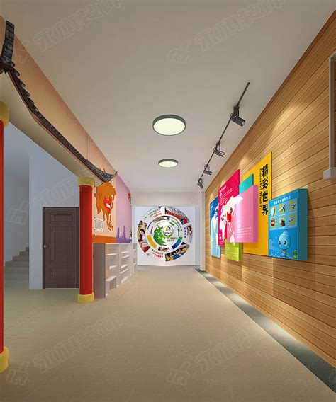 十一学校小学部走廊布置 色彩 构图 制作_仟校美校园文化设计施工-校园文化建设产品-文化墙