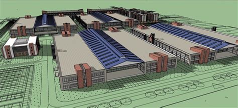 某工业园区厂区建筑规划设计SU模型 - SketchUp模型库 - 毕马汇 Nbimer