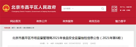 北京市昌平区市场监督管理局发布2021年第6期食品安全监督抽检信息-中国质量新闻网