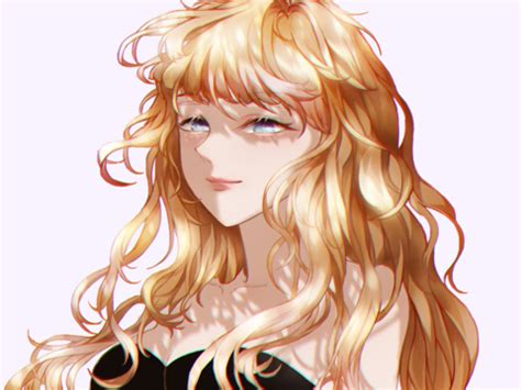 大波浪甜美女生头像动漫