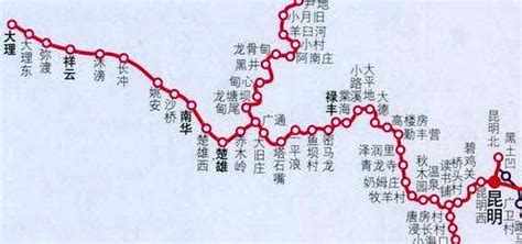 云南高铁线路图,云南省内高铁线路图,云南高铁站点分布图_大山谷图库
