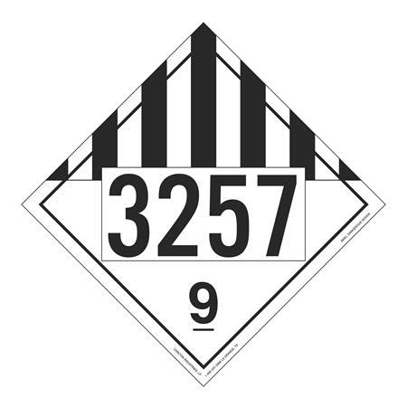 UN#3257 Class 9 Stock Numbered Placard | Carlton Industries