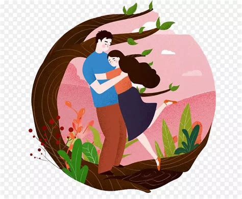 甜蜜的情侣在树下抱在一起PNG图片素材下载_图片编号7617461-PNG素材网