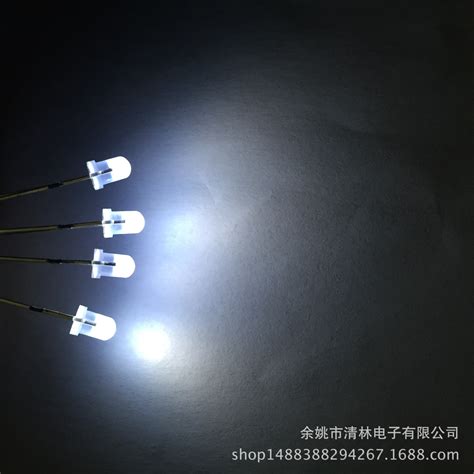 直插式LED灯珠发光二极管5mm/F5圆头短脚白光高亮22000－24000-阿里巴巴