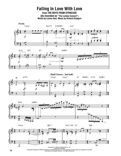 Falling In Love With Love Sheet Music | Oscar Peterson | Piano ...
