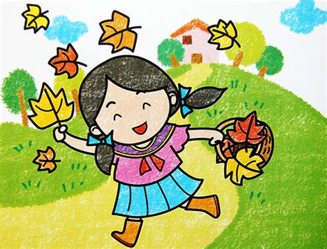 儿童画秋天的图画大全：秋天果园大丰收 - 儿童创意绘画大全_创意画大全图片_可爱儿童创意画教程 - 咿咿呀呀儿童手工网