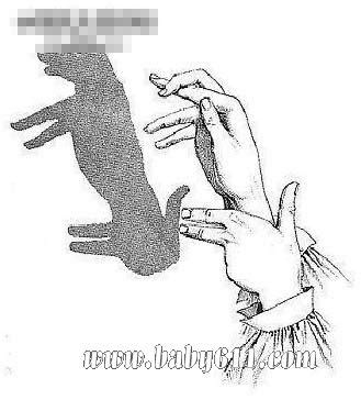 儿童手影：双兔的手影做法教程 - 幼儿园手影