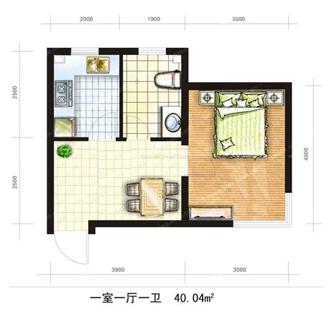 40平方2室一厅户型图,40平方2室一厅,40平方2室一厅装修图_大山谷图库
