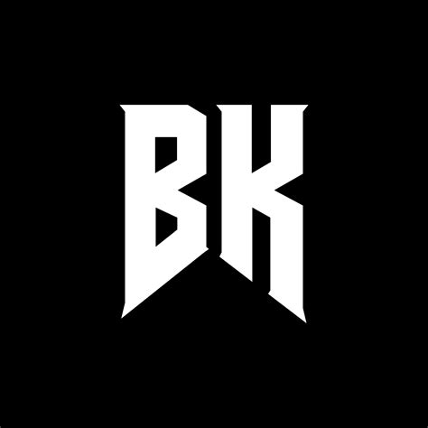 BK Letter Logo Design. Initial letters BK gaming