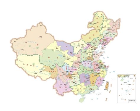 全国政区图带省区名称 - 中国地图政区 - 地理教师网